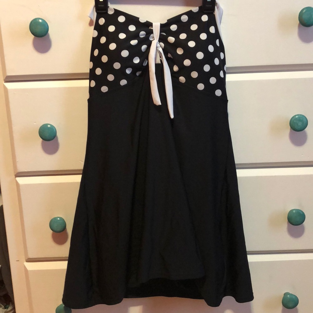 Black & White Polka Dot Swimdress